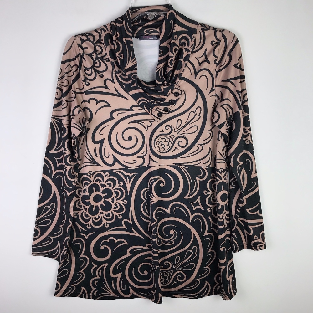 Azalea by Firmiana Tunic Paisley LS Top #499